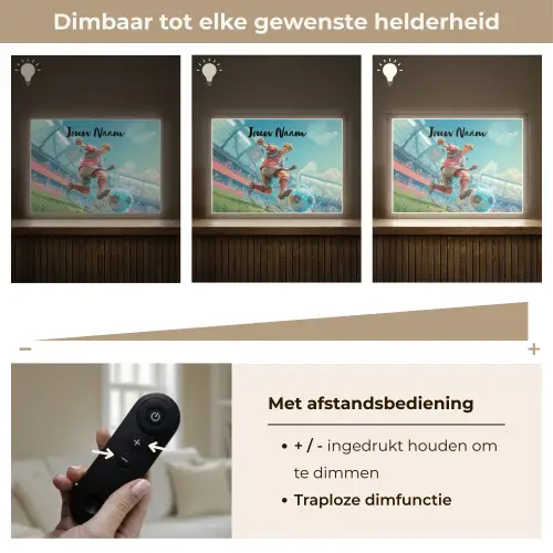 Voetbal - Jongen - Stadion - Elektrisch Light Box met batterij (Wandlamp kind) middel -USP_dimbaarNL