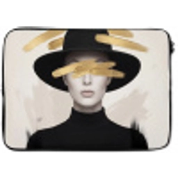 Vrouw - Portret - Modern - Goud - Kunst laptophoes neopreen klein -zkaufland3dotto