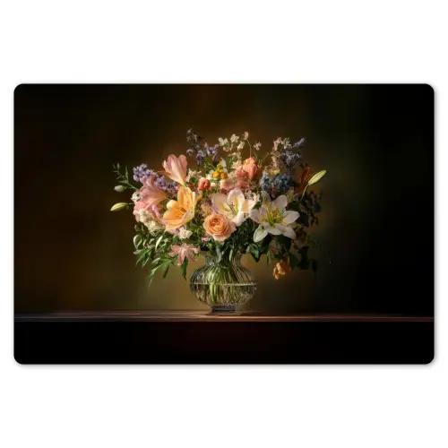 Glazen - Bloemen - Boeket - Kleuren Placemat vinyl groot -zzsfeer1_Kitchenyeah-website