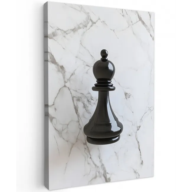 Schaakstuk - Loper - Zwart - Marmer canvas 2cm klein -z3d