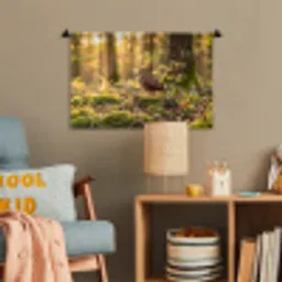 Houtsnip - Bos - Bladeren - Herfst - Gecamoufleerd Wandkleed katoen klein -wsfeer4_kind