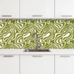 Lijnpatroon - Groen - Organisch keuken achterwand 2 middel 871 -3d
