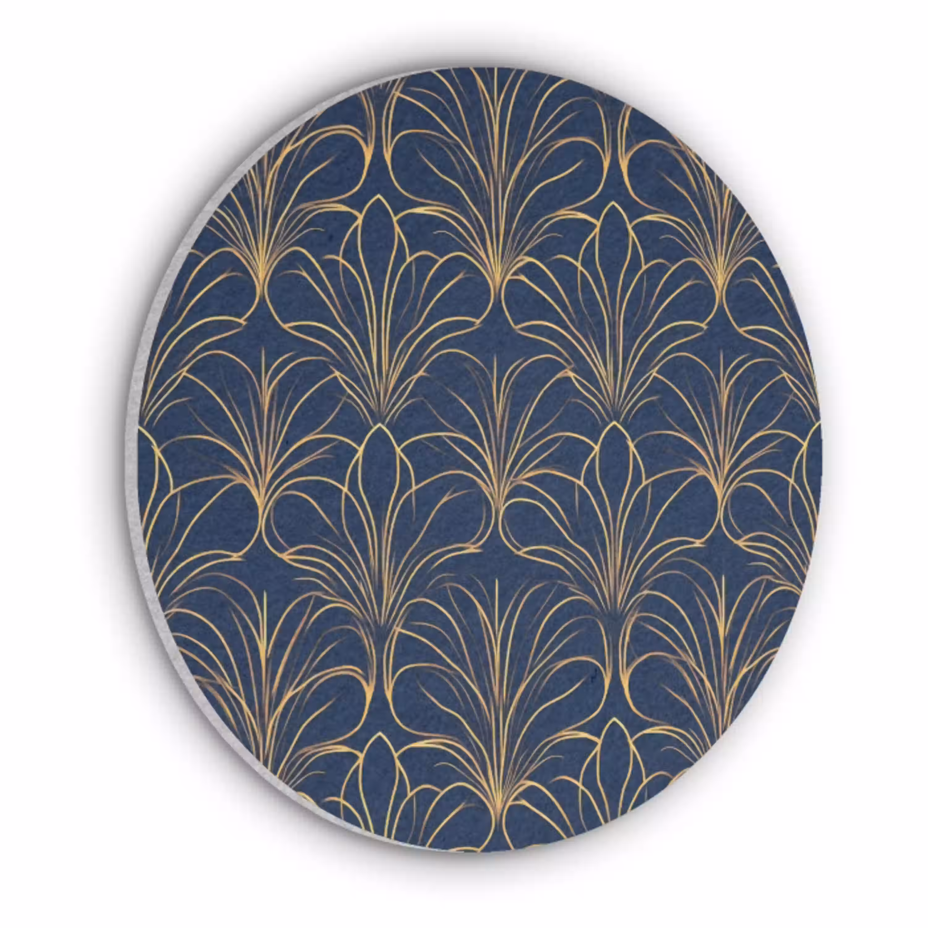 Deco - Waaier - Blauw Akoestische PET Vilt - Rond klein 838 -3d