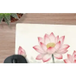 Aquarel - Lotusbloemen - Kleurrijk muismat rubber klein -closeup