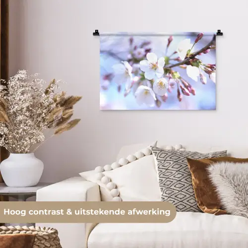 Bloemen - Sakura - Tak - Bloesem takken Wandkleed katoen klein -sfeer1