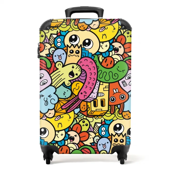 Schattige Beestjes in Stad NBS - Handbagage koffer - Unisex middel -productfoto_recht