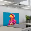 Bloemenkrans - Hagedis - Kimono - Paars keuken achterwand spatscherm klein -3d_schuin