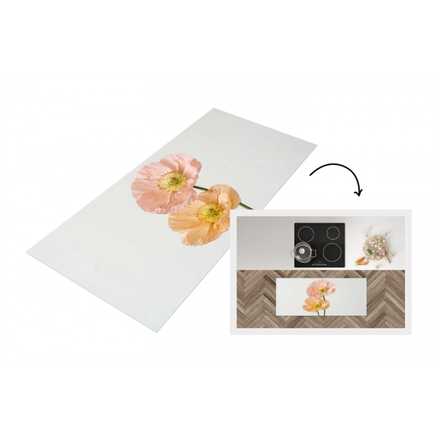 Papavers - Botanisch - Roze Keukenloper - keukenmat middel -3d