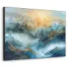 Abstract - Landschap - Bergen - Blauw - Modern Textielframe zwart klein -3d