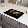 Wereldkaart - Goud - Druipen - Zwart Inductie beschermer vinyl 3mm klein -sfeer8