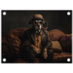 Hond - Sigaar - Hoed - Pak tuinposter los doek klein -3d