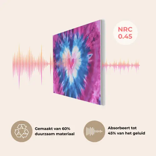Hartvormig - Tie dye - Paars PET vilt klein -USP_NL