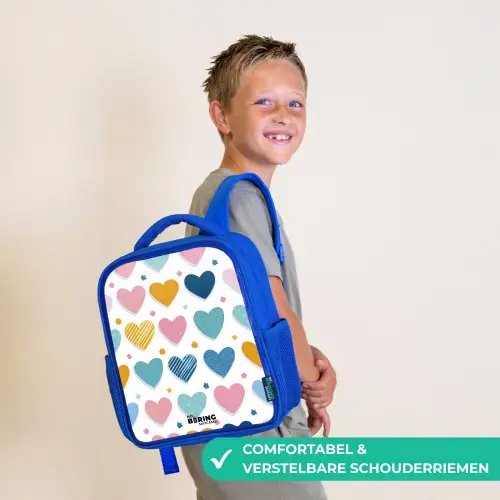Hartenpatroon Kinderrugzak - Blauw middel -sfeer3_NL