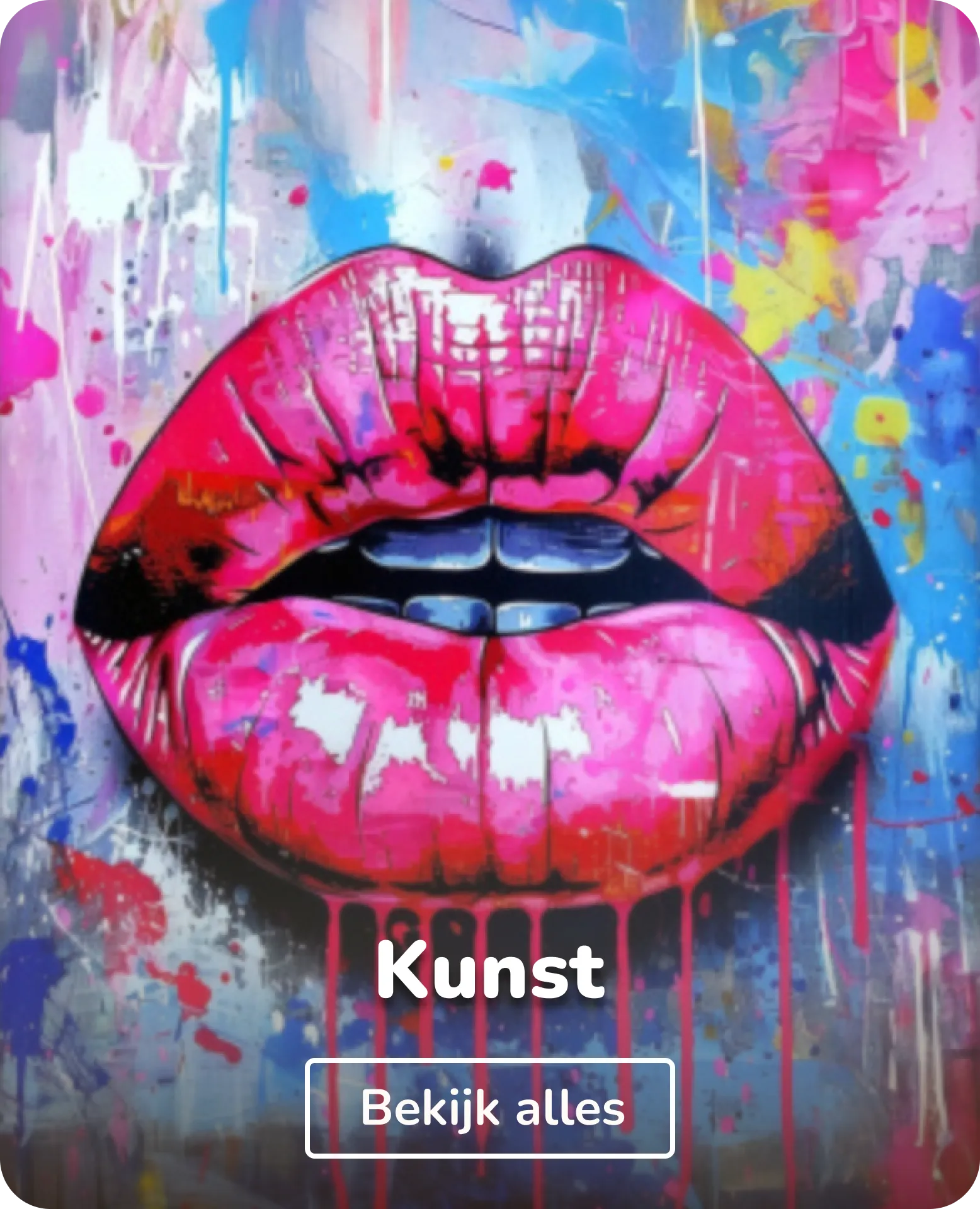 Kunst canvas schilderij  popart lippen 