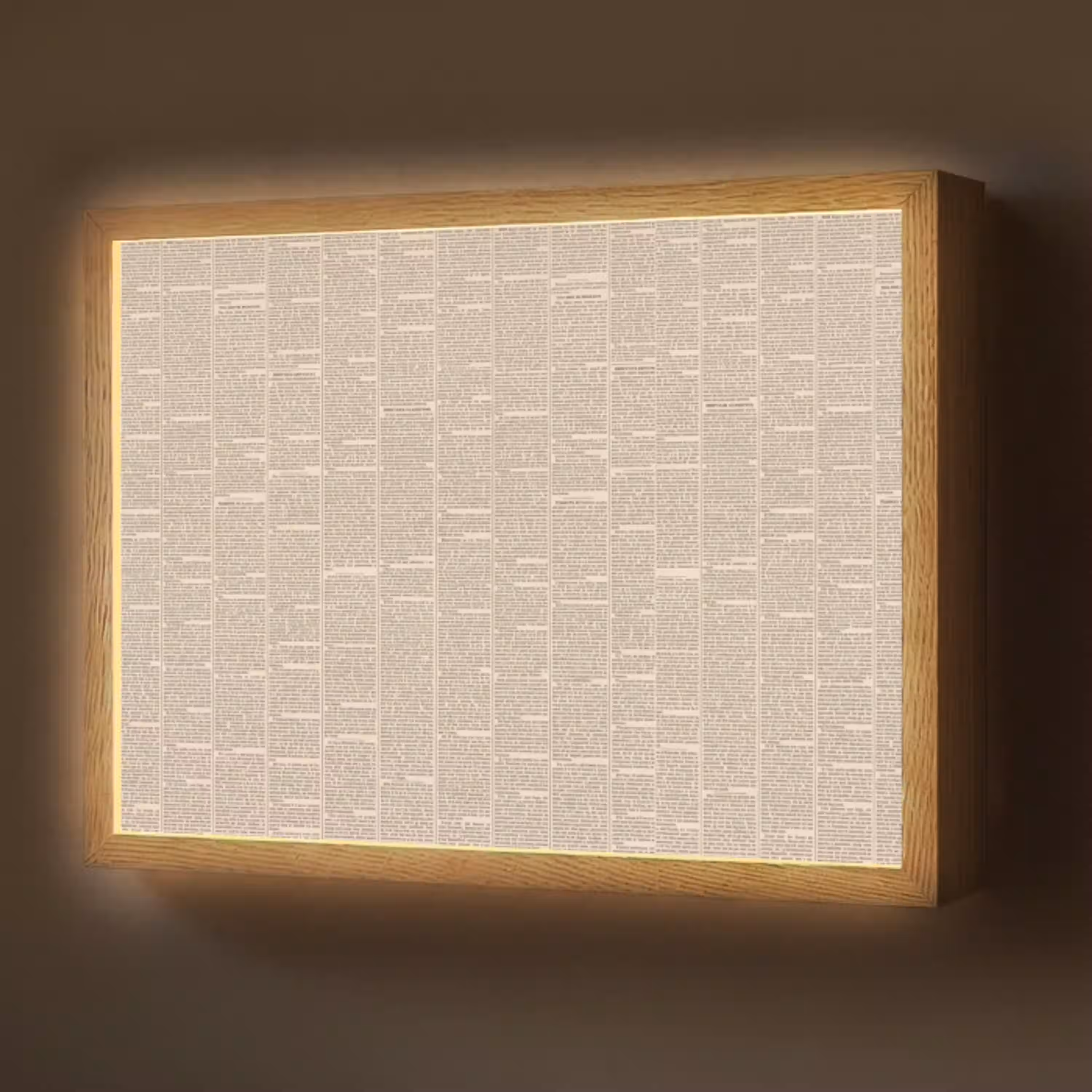 Krant - Nieuws - Historisch - Vintage - Beige Light Box met batterij (Wandlamp) middel -z3d_website