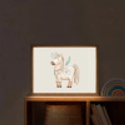 Bohemian - Paard - Beige Light Box met batterij (Wandlamp kind) middel -sfeer1_kind