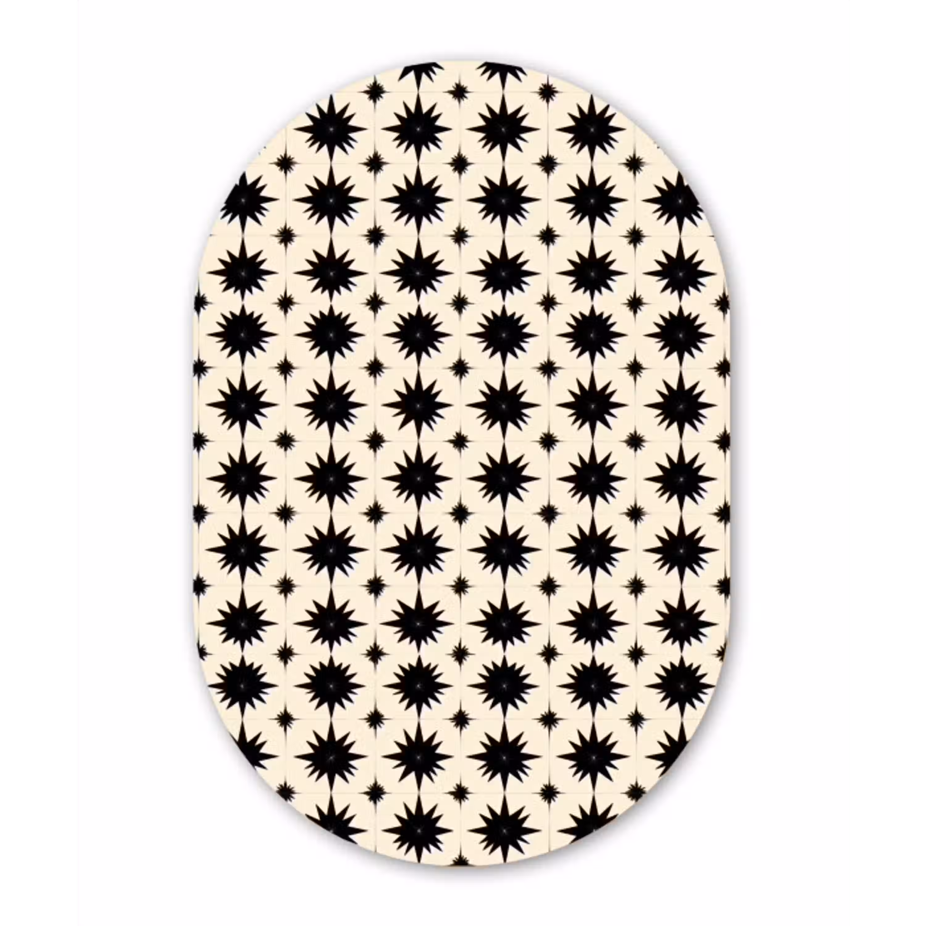 Stervormen - Geometrisch - Zwart Wandcirkel Ovaal Aluminium middel 839 -3d