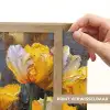 Tulpen - Geel - Penseelstreken - Abstract Light Box met batterij (Wandlamp) middel -USP_websiteprintNL