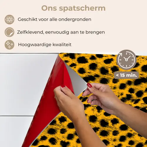 Vlekken - Oranje - Luipaard keuken achterwand spatscherm klein 900 -spatscherm_NL