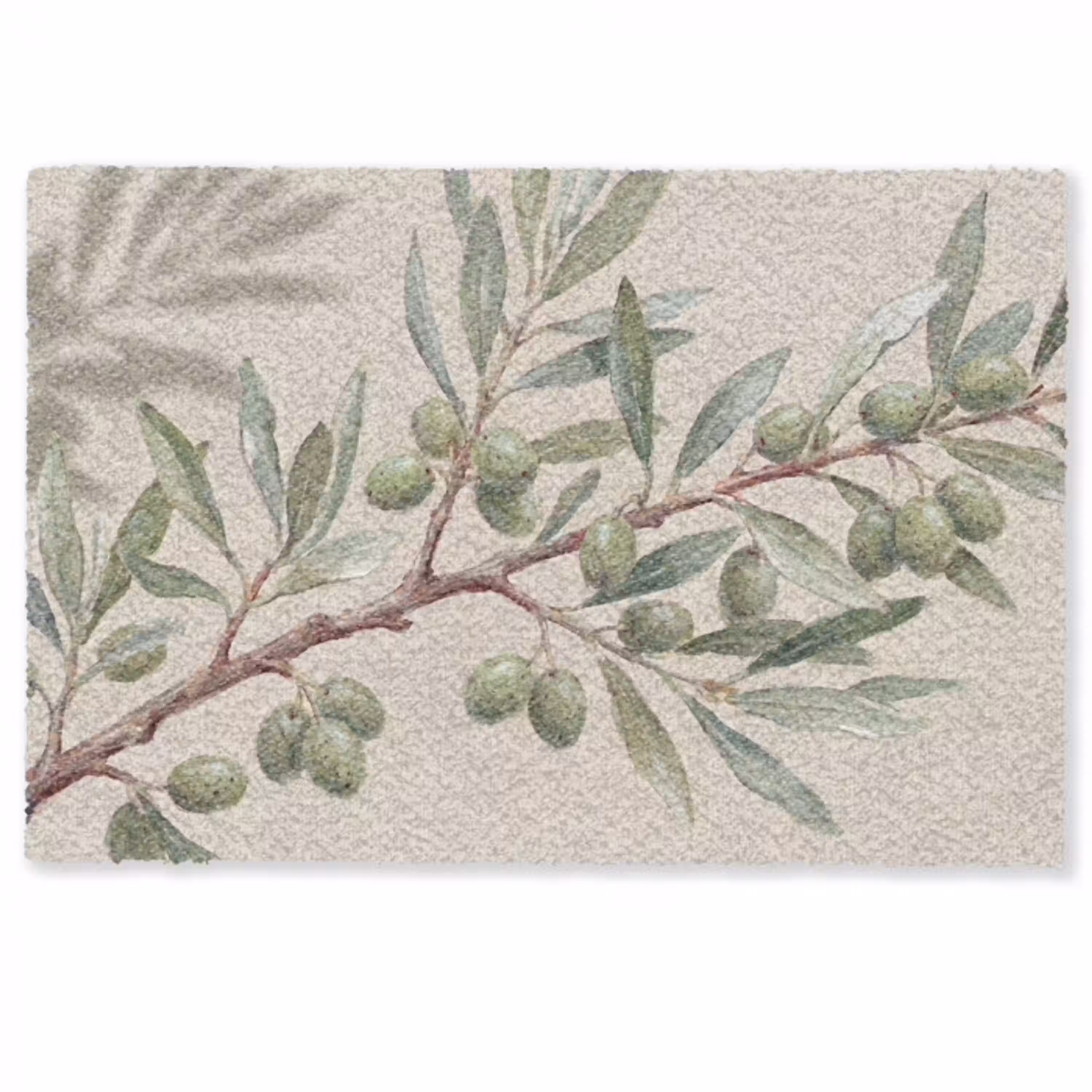 Olijftak - Bladeren - Natuur - Groen - Beige Deurmat klein -zkaufland3d
