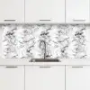 Marmer - Zwart - Dramatisch - Wit keuken achterwand 2 middel 871 -3d