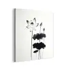 Bladeren - Zwart - Lotusbloem - Minimalitisch aluminium wit klein -3d