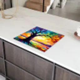 Boom - Landschap - Natuur - Abstract - Kleurrijk Inductie beschermer vinyl 3mm middel -sfeer8