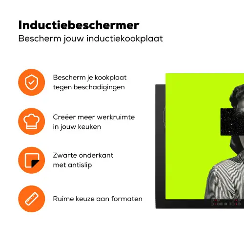 Vrouw - Sterrenhemel - Groen Inductie beschermer vinyl 3mm klein -zzzzzzz-td-ups