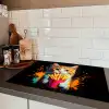 Kat - Eten - Patat - Graffiti - Abstract Inductie beschermer vinyl 3mm klein -sfeer3