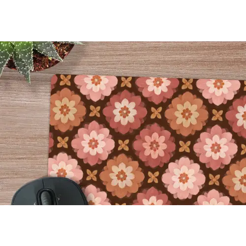 Geometrisch - Bloemen - Kleurrijk muismat rubber klein 262 -closeup