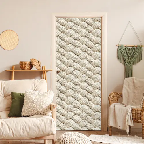 Touw - Gebreid - Beige deurposter klein 289 -sfeer2