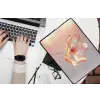 Glazen - Bloem - Roze laptophoes neopreen klein -bureau
