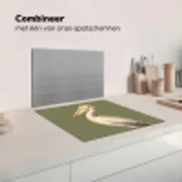 Pelikaan - Wit - Vogel - Klassiek - Natuur Inductie beschermer vinyl 3mm middel -wsfeer7_website