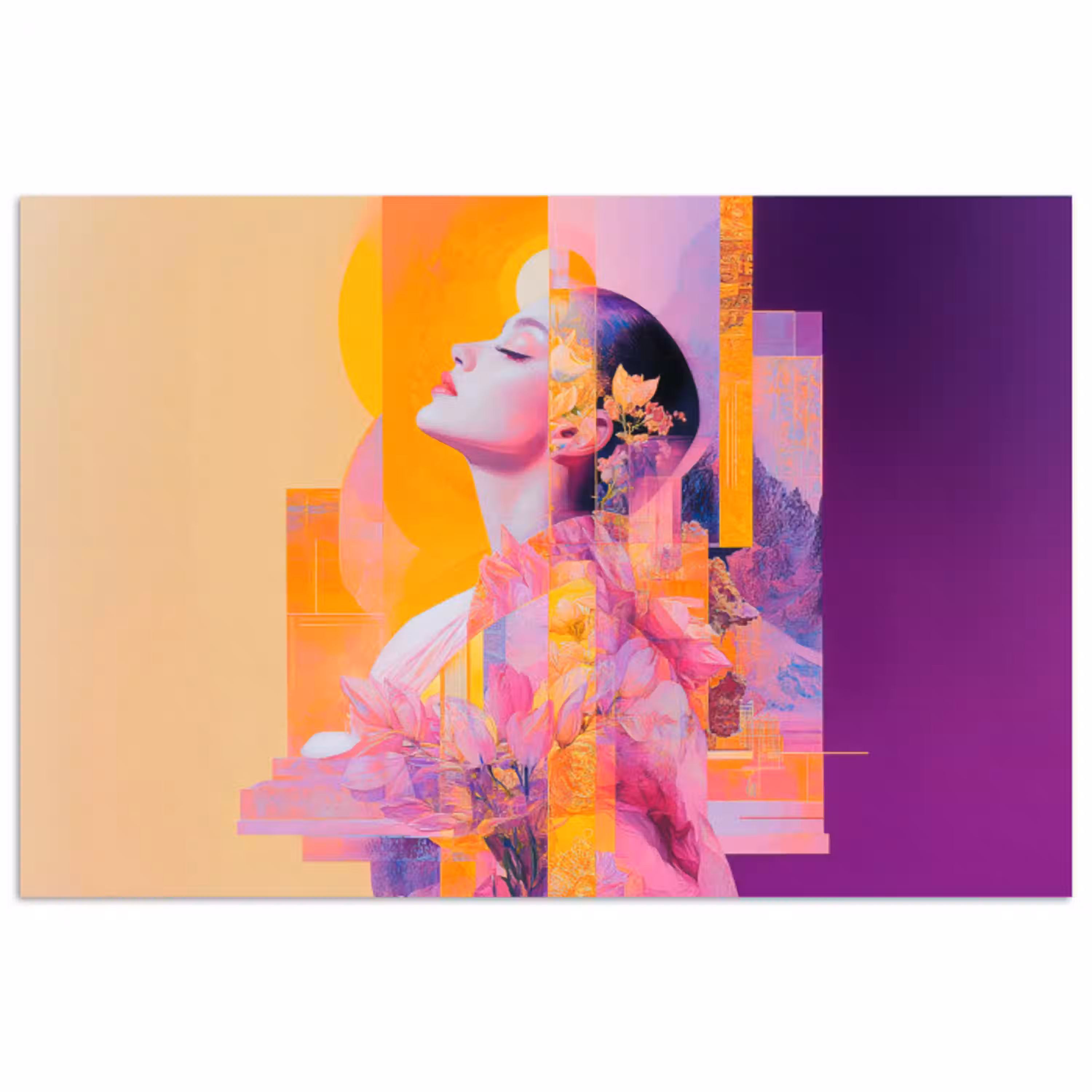 Abstract - Portret - Vrouw - Kleurrijk poster papier klein -3d