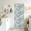Wolken - Kraanvogels - Blauw deurposter klein 289 -sfeer5