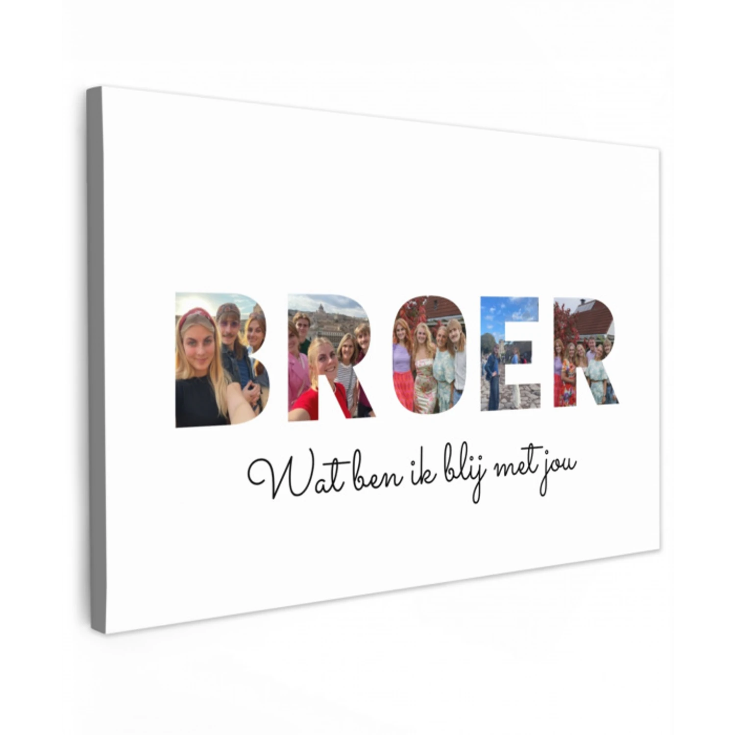 Broer - Lettercollage Tuinposter op houten frame 2 cm dik klein -3d