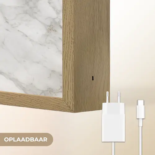 Grijs - Wit - Marmer Light Box met batterij (Wandlamp) middel 907 -USP_websiteoplaadbaarNL