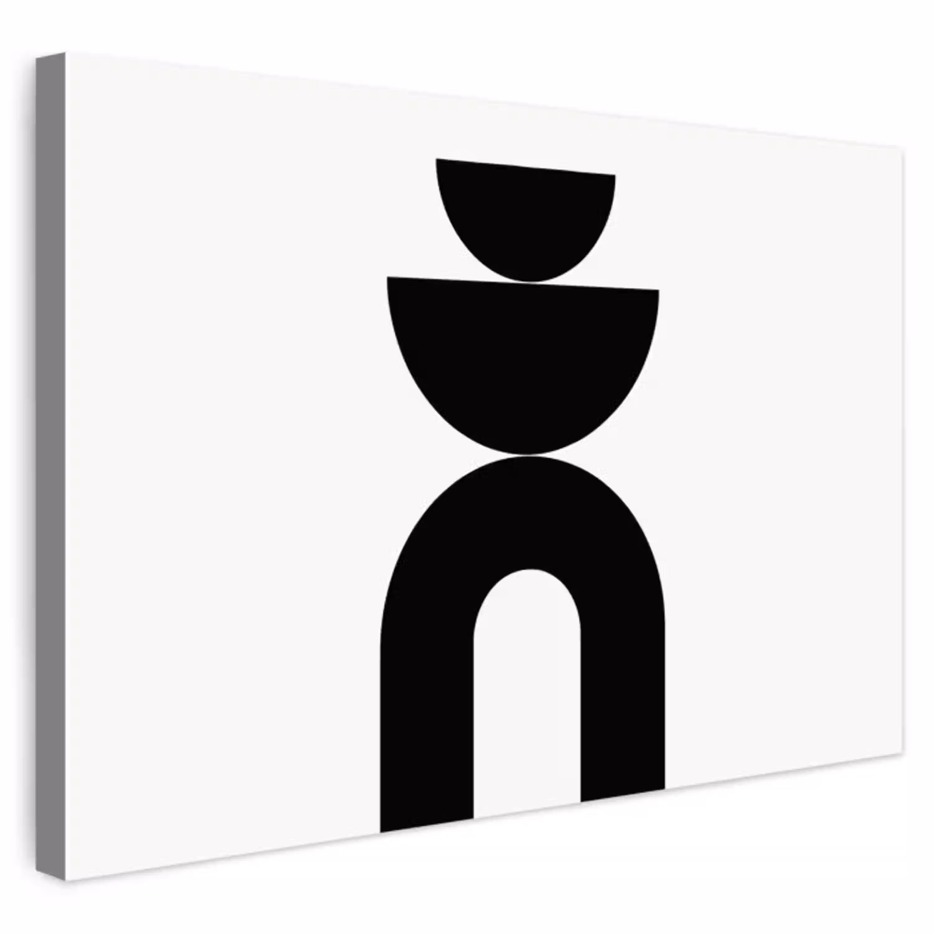 Minimalistisch - Kunst - Wit Tuinposter op houten frame 2 cm dik klein -3d