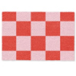 Schaakbord patroon - Rood - Roze - Blokjes Deurmat klein -zkaufland3d