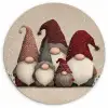 Kabouters - Kerst - Sneeuw - Puntmutsen Wandcirkel kunststof plaat 5mm dik klein -3d