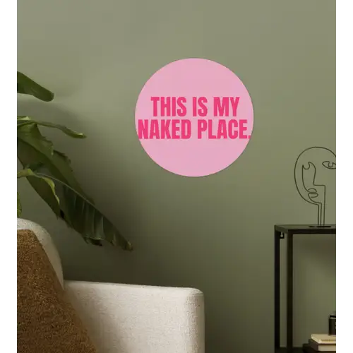Tekst - Modern - Roze Wandcirkel behangsticker klein -sfeer2