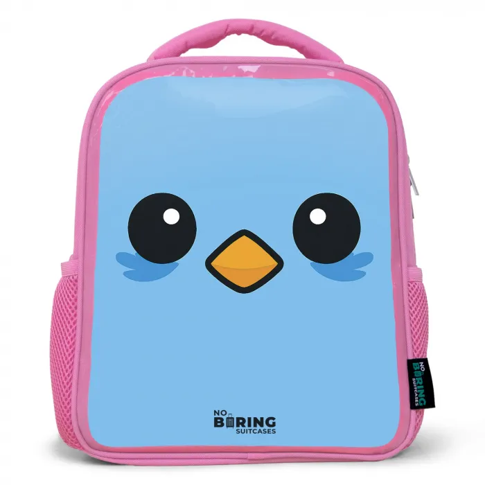Kawai - Vogel - Blauw Kinderrugzak - Roze middel -3d