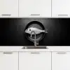 Pan - Vis - Zwart - Wit keuken achterwand 2 middel -3d