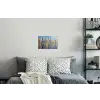 Skyline - Wolkenkrabbers - Water - Blauw Muursticker klein -slaapkamer