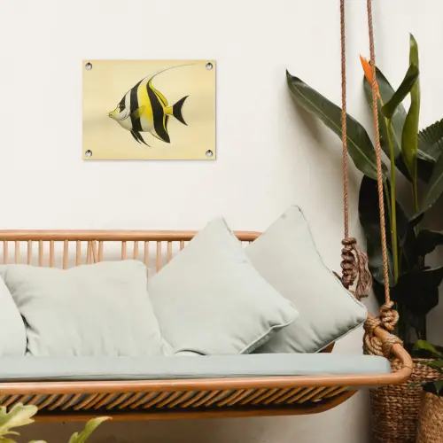 Vis - Sierlijk - Rugvin - Geel tuinposter los doek klein -sfeer7