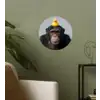 Chimpansee - Badeend - Grijs Wandcirkel behangsticker klein -sfeer2