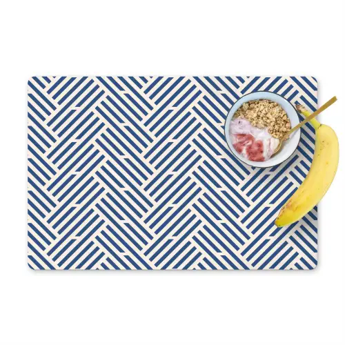 Crème - Blauw - Strepen - Patroon Placemat vinyl groot 368 -zzzproduct_Kitchenyeah-website