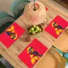 Zonnebril - Schedel - Jas - Rood Placemat vinyl groot -zzsfeer5_Kitchenyeah-website