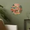 Tijger - Kleurrijk - Palmen - Cactus Akoestische PET Vilt - Rond klein -sfeer2