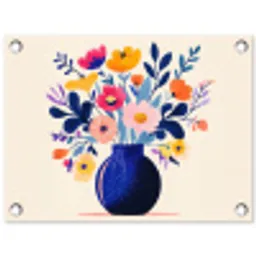 Vaas - Bloemen - Boeket tuinposter los doek klein -3d